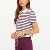 The Upside Sophie Cropped Polo Shirt | Stripe