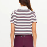 The Upside Sophie Cropped Polo Shirt | Stripe