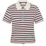 The Upside Sophie Cropped Polo Shirt | Stripe
