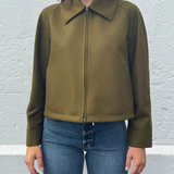 Harris Wharf Raglan Drawsting Jacket | Olive