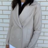 Harris Wharf London Peacoat Light Pressed Wool | Cream