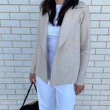 Harris Wharf London Peacoat Light Pressed Wool | Cream