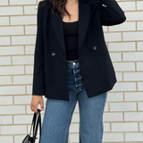 Harris Wharf Double Breasted Blazer | Black