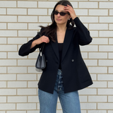 Harris Wharf Double Breasted Blazer | Black