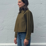 Harris Wharf Raglan Drawsting Jacket | Olive