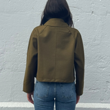 Harris Wharf Raglan Drawsting Jacket | Olive