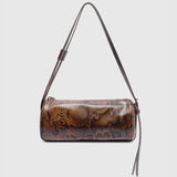 Brie Leon Brooke Mini Barrel Bag | Brunette Python