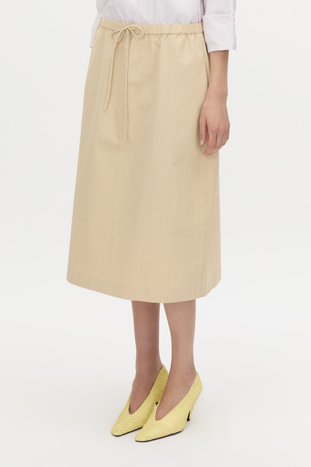 Oren stripe midi skirt