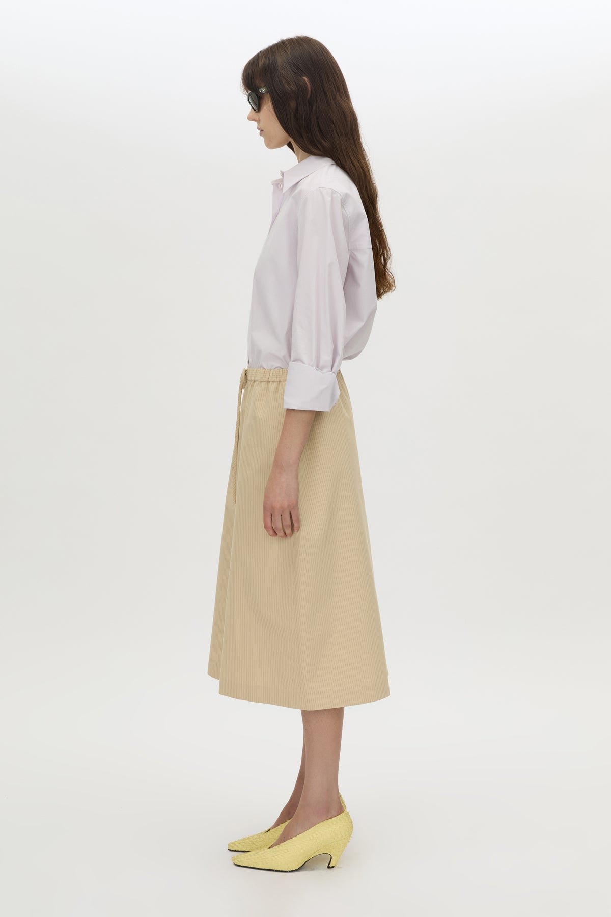Oren stripe midi skirt