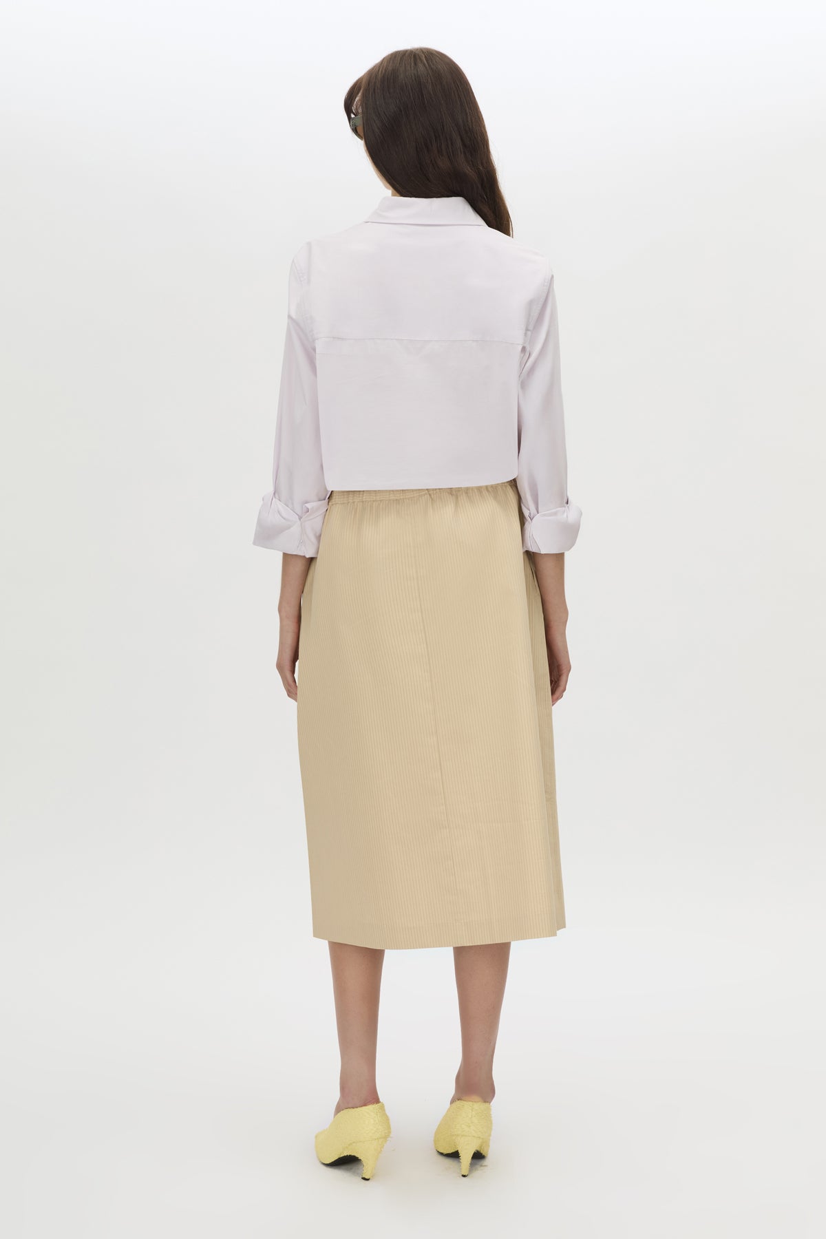 Oren stripe midi skirt
