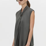Senae draped knot slvless top