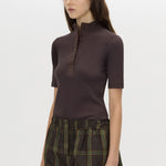 Aubrey elbow sleeve rib top
