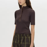 Aubrey elbow sleeve rib top