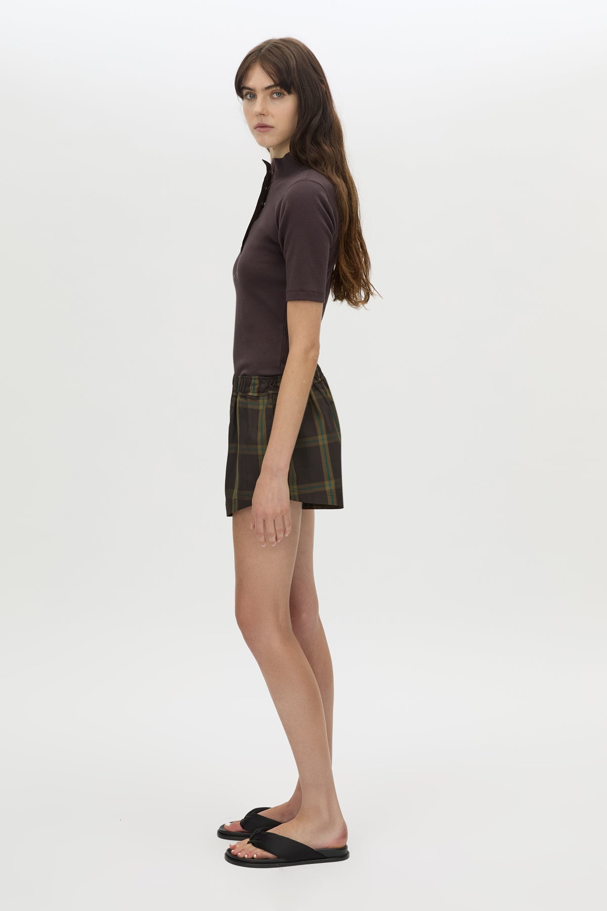 Aubrey elbow sleeve rib top