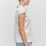 Pippa Silk Short Sleeve Shirt Cream
