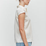 Pippa Silk Short Sleeve Shirt Cream
