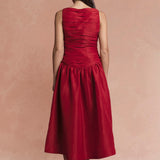 LOVAAN Val Midi Dress | Ruby