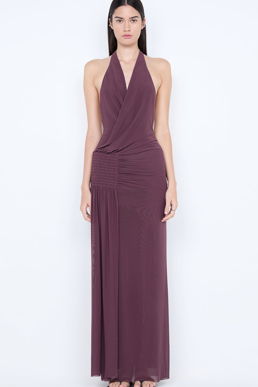 MARABOU HALTER MAXI DRESS