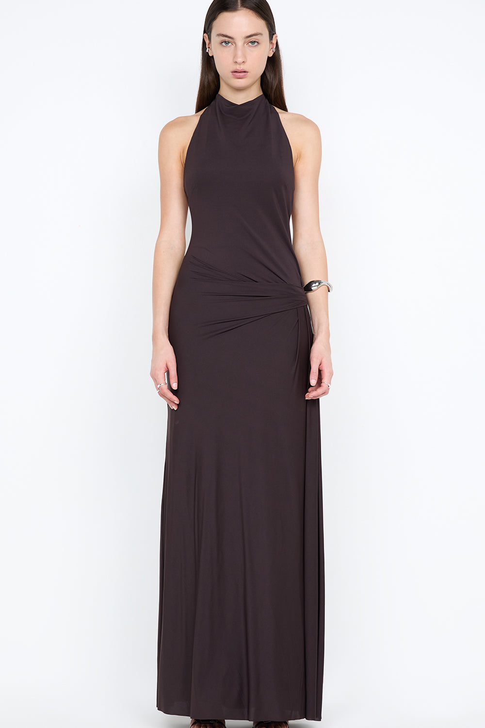 COURT HALTER MAXI DRESS