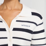 Viktoria & Woods Accordion Shirt | Navy/Ivory Stripe