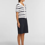Viktoria & Woods Accordion Shirt | Navy/Ivory Stripe