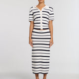 Viktoria & Woods Malakai Skirt | Navy/Ivory Stripe