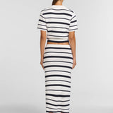 Viktoria & Woods Malakai Skirt | Navy/Ivory Stripe