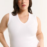 Primi Stella V Neck Tank | Optic White