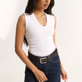 Primi Stella V Neck Tank | Optic White