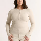 Primi Carina Henley Long Sleeve | Oatmeal