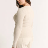 Primi Carina Henley Long Sleeve | Oatmeal