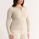 Primi Carina Henley Long Sleeve | Oatmeal