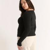 Primi Nina Scoop Long Sleeve | Black