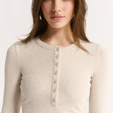 Primi Carina Henley Long Sleeve | Oatmeal