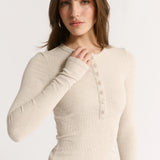 Primi Carina Henley Long Sleeve | Oatmeal