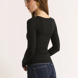 Primi Nina Scoop Long Sleeve | Black