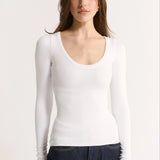 Primi Nina Scoop Long Sleeve | Optic White
