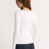 Primi Nina Scoop Long Sleeve | Optic White