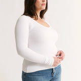Primi Nina Scoop Long Sleeve | Optic White