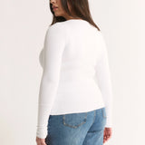 Primi Nina Scoop Long Sleeve | Optic White