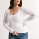 Primi Nina Scoop Long Sleeve | Optic White