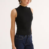 Primi Tara Mock Neck Tank | Black
