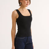 Primi Harmony Square Neck Tank | Black