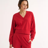 Primi Charlotte V Neck Jumper | Radiant Red