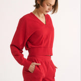 Primi Charlotte V Neck Jumper | Radiant Red