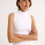 Primi Tara Mock Neck Tank | Optic White