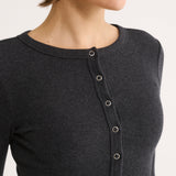 Primi Caterina Snap Button Top | Charcoal Marle (PRE-ORDER)