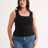 Primi Harmony Square Neck Tank | Black