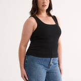 Primi Harmony Square Neck Tank | Black