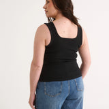 Primi Harmony Square Neck Tank | Black